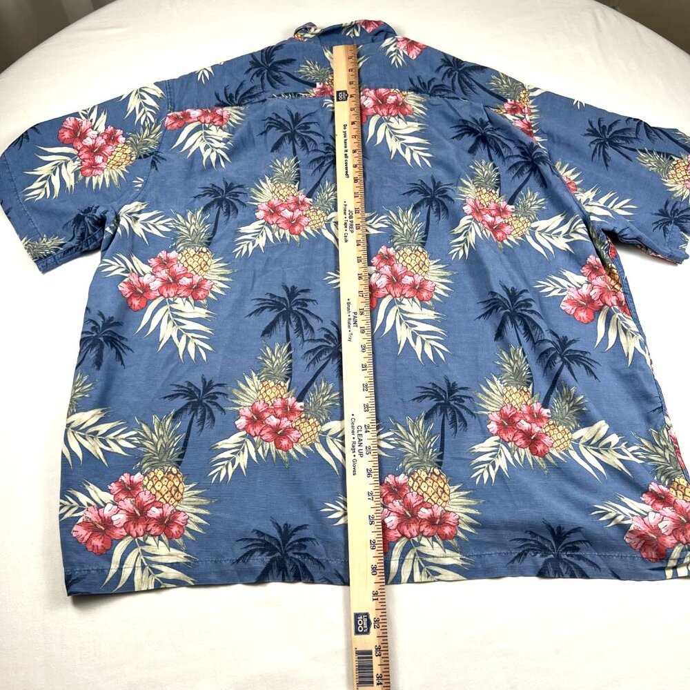 Caribbean Hawaiian Shirt XXL Palm Tree Pineapple Floral Mens Short Sleeve Button - Picture 10 of 11
